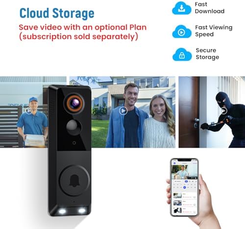 1080p Smart Wireless Doorbell Camera, Ai Human Detection,Real-Time Alerts, Night Vision in Full Color, 2-Way Audio, Battery Powered, Cloud Storage Service (Sold Separately), 2.4Ghz WiFi Only - Image 5