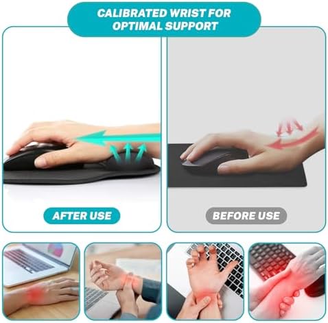 Black Cat Ergonomic Mouse Pad Wrist Support, Starry Night Gel Mouse Pads with Wrist Rest, Cute Computer Mousepad for Desk with Non-Slip PU Base, Comfortable Mouse Pad Office Desk Accessories - Image 3