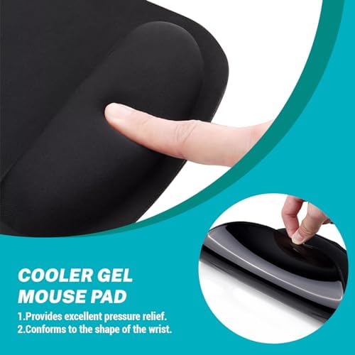 Black Cat Ergonomic Mouse Pad Wrist Support, Starry Night Gel Mouse Pads with Wrist Rest, Cute Computer Mousepad for Desk with Non-Slip PU Base, Comfortable Mouse Pad Office Desk Accessories - Image 6