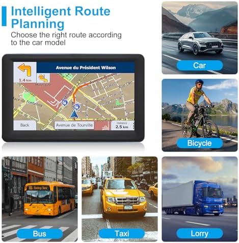 GPS Navigator for Car Truck RV, Latest 2025 Map, 7 inch Touch Screen Real Voice Spoken Turn-by-Turn Direction Reminding Navigation System for Cars, Vehicle GPS with Speed and Red Light Warning (Blue) - Image 2