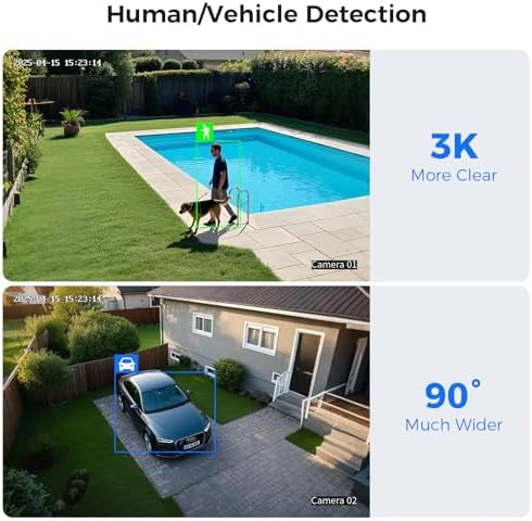 Hiseeu 3K Wired Outdoor Security Camera System with Audio,Smart Dual Light,5MP 8CH Surveillance DVR,8X5MP CCTV Cameras & 1TB Hard Drive,AI Human/Vehicle Detection,Smart Playback for Home Security - Image 4