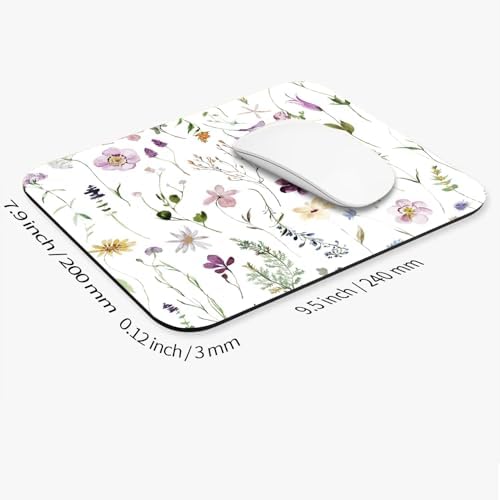 Square Mouse Pad Beautiful Flowers Plants, Personalized Premium-Textured Custom Mouse Mat Design, Washable Mousepad Cloth, Non-Slip Rubber Base Computer Mouse Pads for Wireless Mouse - Image 2